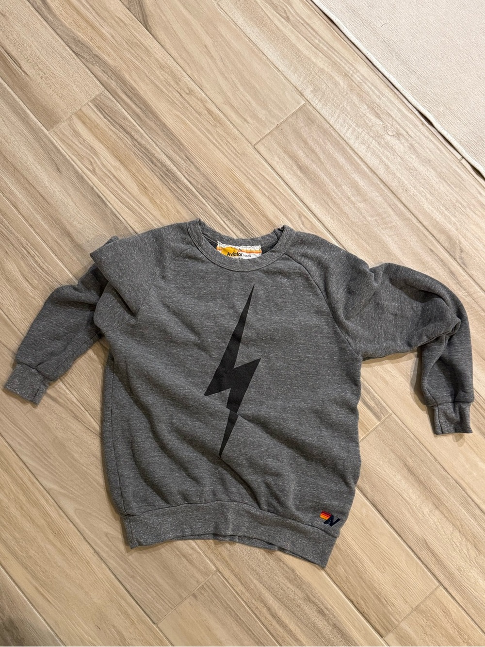 Aviator Nation Gray Lightning Bolt Sweatshirt